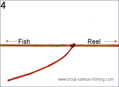 Fly fishing knots - water knot 4
