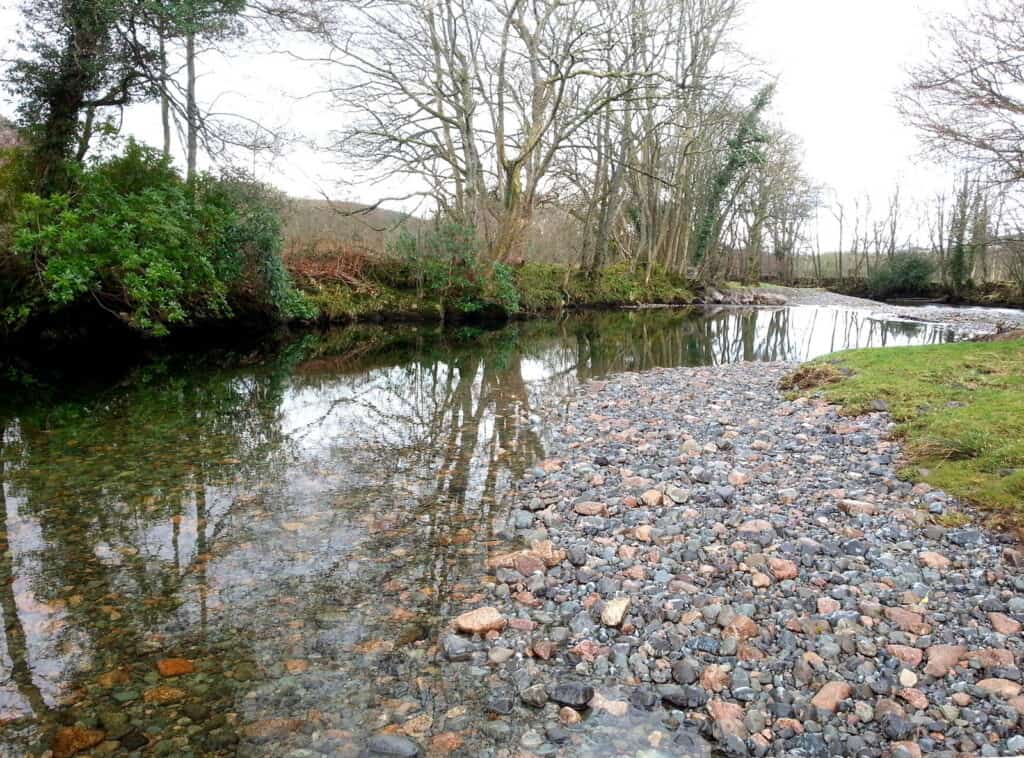 Cumbrian Esk sea trout pool, Hazel Dub