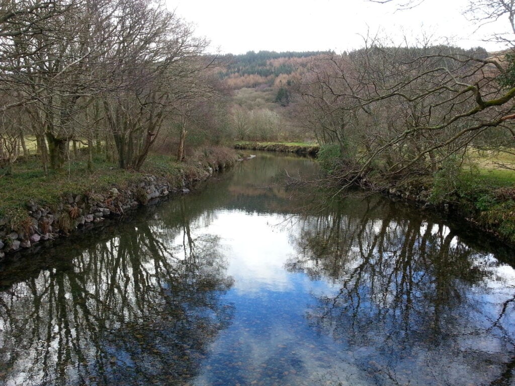 Looking upstream to Meadow Dub on Falkus Cumbrian Esk