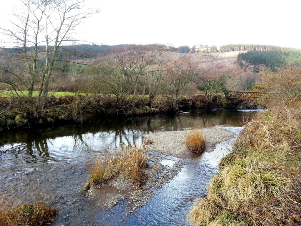 Cumbrian Esk sea trout fishing - Hinning House Bridge pool