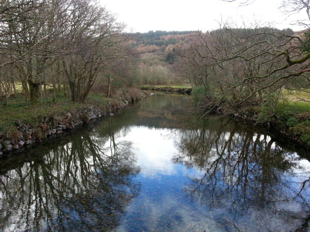 Looking up over Hazel Dub, Cumbrian Esk